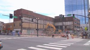 The former sight of the Trail West building on Broadway, shortly after its demolition